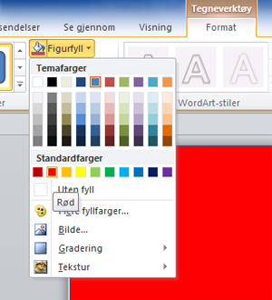 Fargelegg rektangel rødt