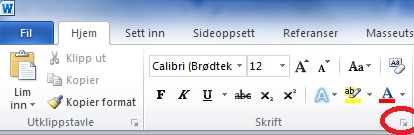 Skrift-dialogboksen i Word